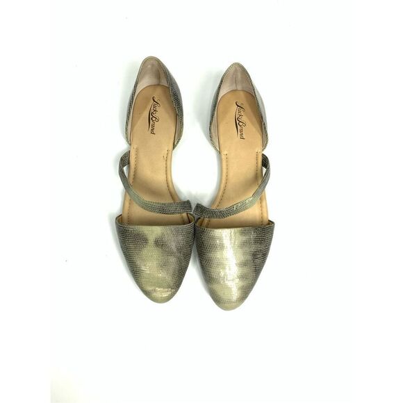 Lucky Brand Snakeskin Print Slip On Mutli Gray Flats Shoes Single Strap Women 9 - Picture 2 of 7